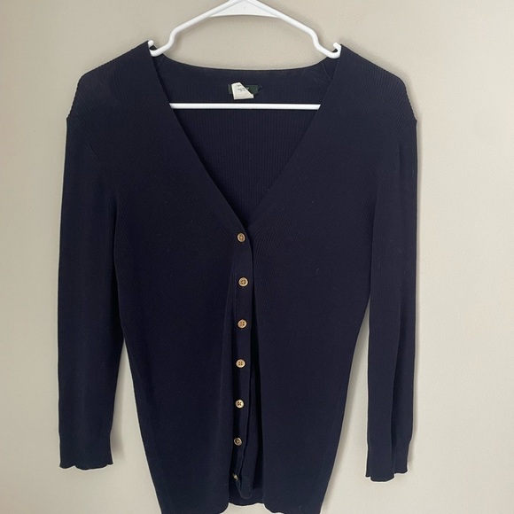 J.Crew Vintage Navy Sweater with Gold Accents - Picture 1 of 7